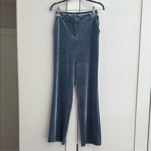 Blue Velvet Flare Pants